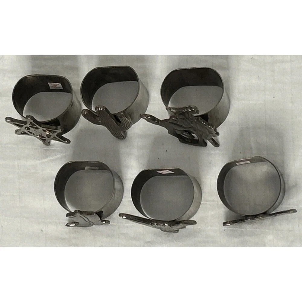 Western Theme Napkin 6 Holders Cactus Cowboy Hat Bronco Cowgirl Party Nashville